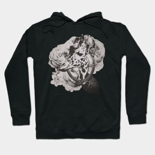 Surreal cheeky giraffe and roses collage Hoodie